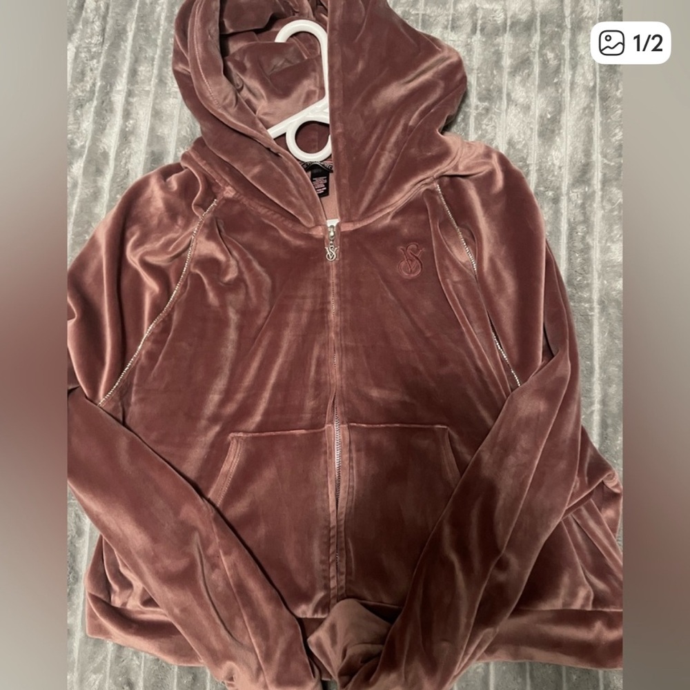 Victoria's Secret Mauve Velour Hoodie